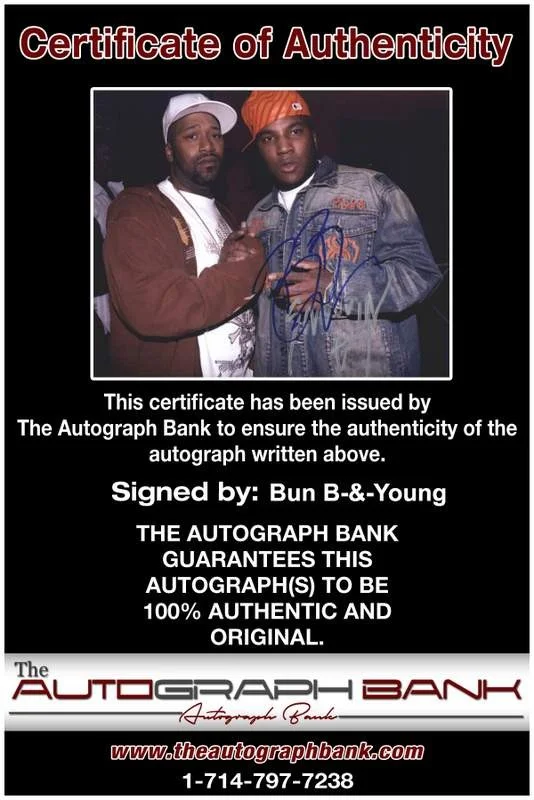 Bun B, Young Jeezy — Bun B-&-Young Jeezy authentic signed rap 8x10 photo W/Certificate Autographed 11, image 2