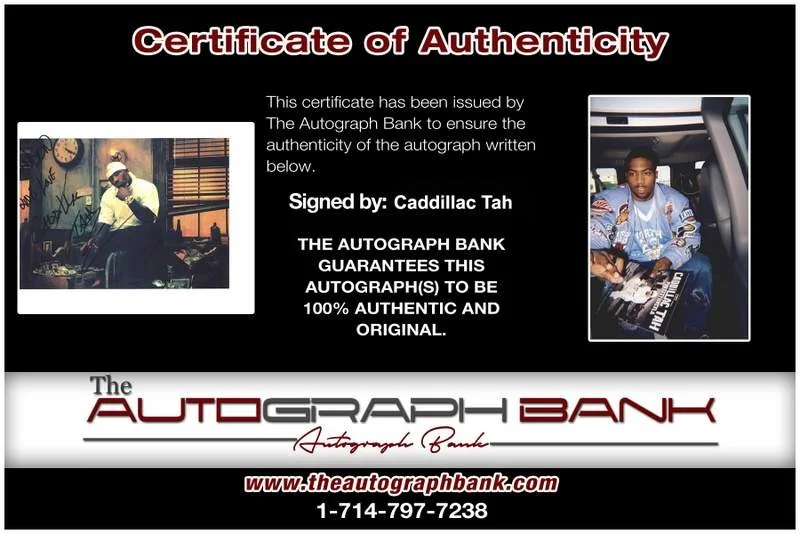 Caddillac Tah — Caddillac Tah authentic signed rap 8x10 photo W/Certificate Autographed (A0129), изображение 2