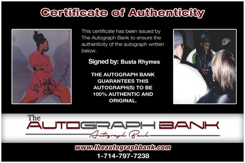Busta Rhymes — Busta Rhymes authentic signed rap 8x10 photo W/Certificate Autographed (A0128), image 2