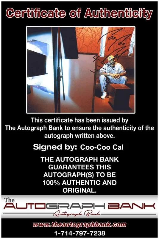 Coo-Coo Cal — Coo-Coo Cal authentic signed rap 8x10 photo W/Certificate Autographed (A0172), изображение 2