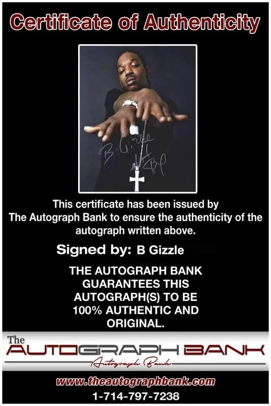 B Gizzle BG — BG Gizzle B.G. authentic signed rap 8x10 photo W/Certificate Autographed 14, image 2