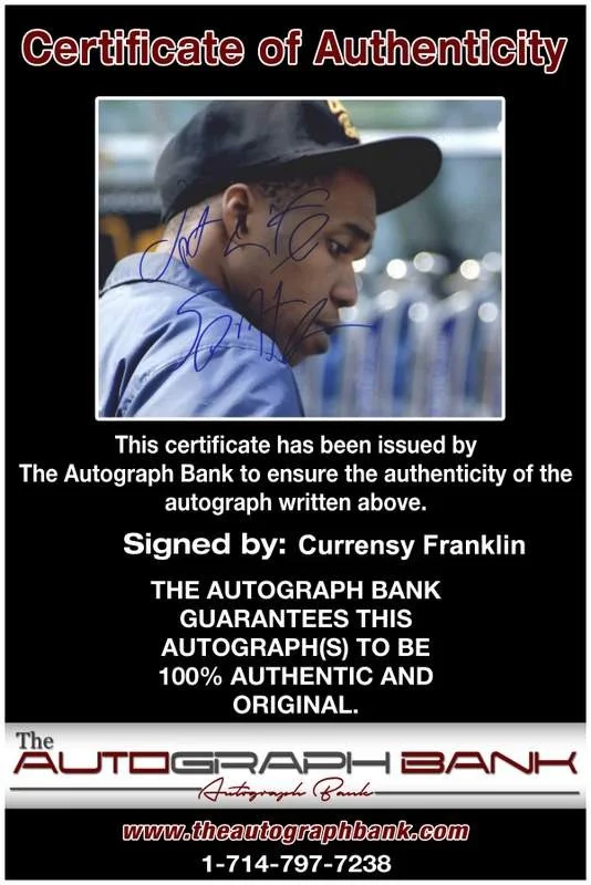 Curren$y — Jet Life Currensy Curren$y authentic signed rap 8x10 photo /Cert Autographed 185, изображение 2