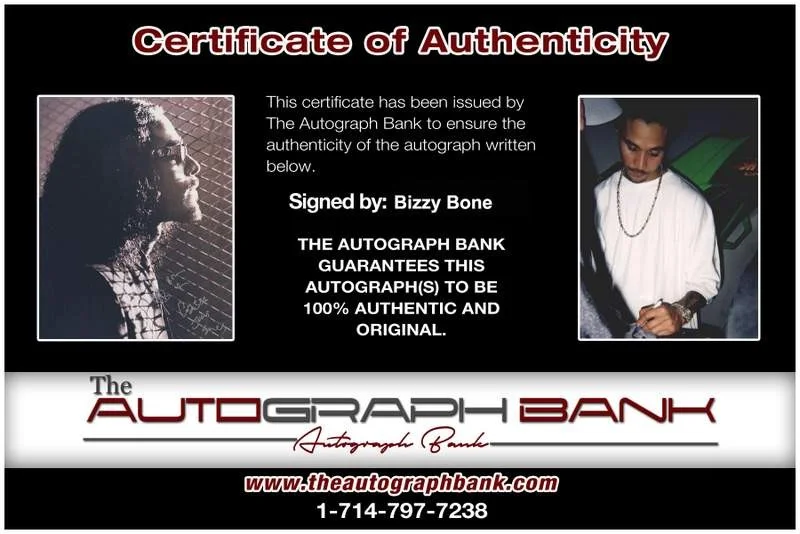 Bizzy Bone — Bone Thugs N Harmony BTNH Bizzy Bone authentic signed rap 8x10 photo 078, image 2