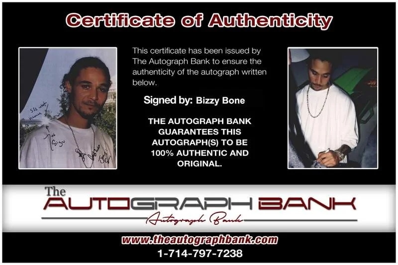 Bizzy Bone — Bone Thugs N Harmony BTNH Bizzy Bone authentic signed rap 8x10 photo 073, image 2