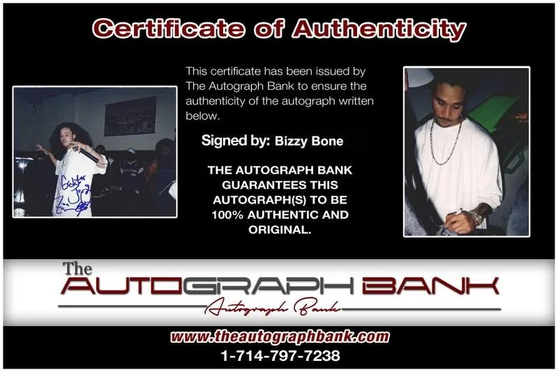 Bizzy Bone — Bone Thugs N Harmony BTNH Bizzy Bone authentic signed rap 8x10 photo 068, image 2