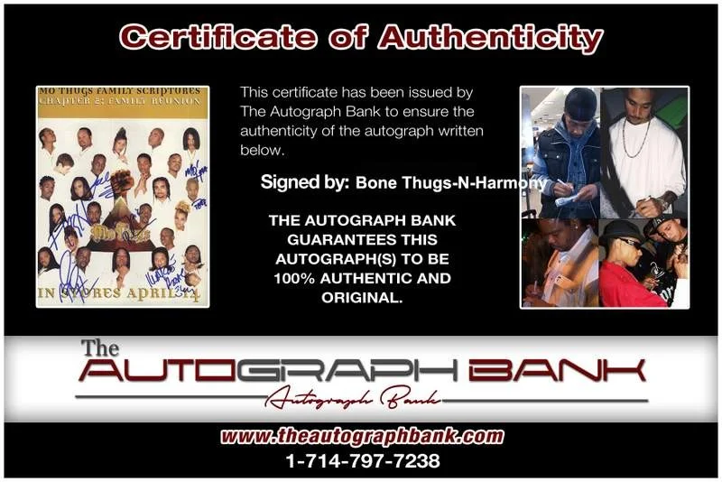 Bone Thugs-N-Harmony — Bone Thugs-N-Harmony authentic signed 8x10 magazine page W/Cert Autographed A2, image 2