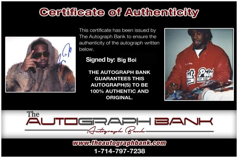 Big Boi — Outkast Big Boi authentic signed rap 8x10 photo W/Certificate Autographed 50, изображение 2