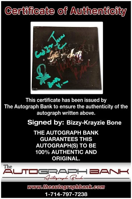 Bizzy Bone, Krayzie Bone — Bizzy & Krayzie Bone Thugs N Harmony signed Life After Death CD booklet W/Cert, изображение 2