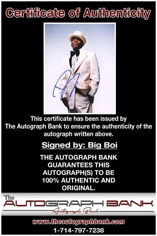 Big Boi — Outkast Big Boi authentic signed rap 8x10 photo W/Cert Autographed A00605, изображение 2