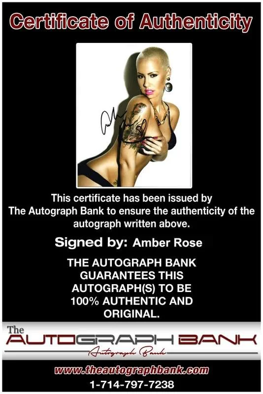 Amber Rose — Amber Rose authentic signed rap 8x10 photo W/Certificate Autographed (A0001), image 2