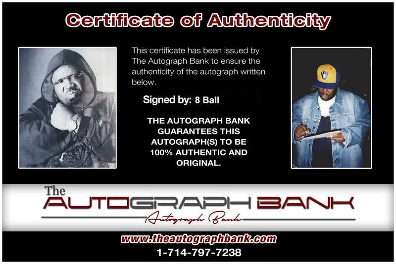 8 Ball — 8 Ball authentic signed rap 8x10 photo W/Certificate Autographed (A0028), image 2