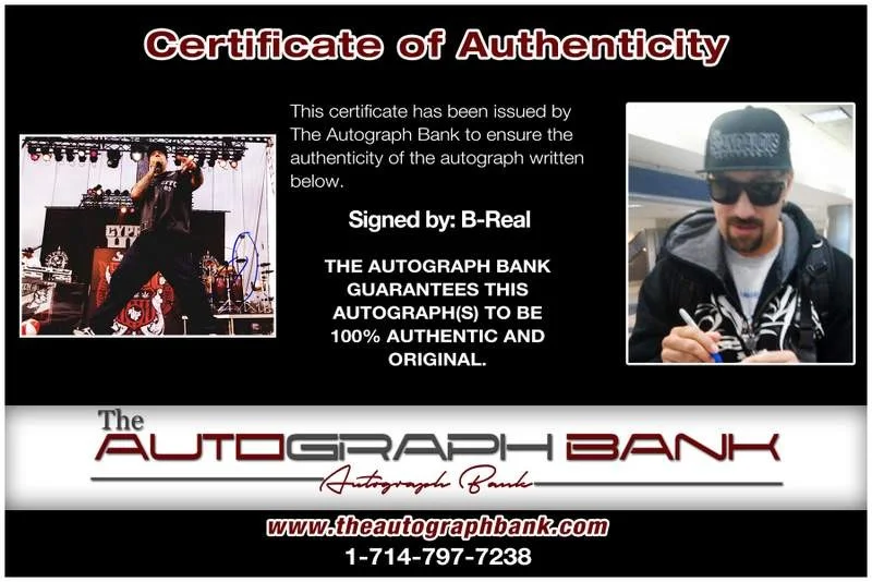 B-Real — Cypress Hill B-Real authentic signed rap 8x10 photo W/Cert Autographed A00528, изображение 2
