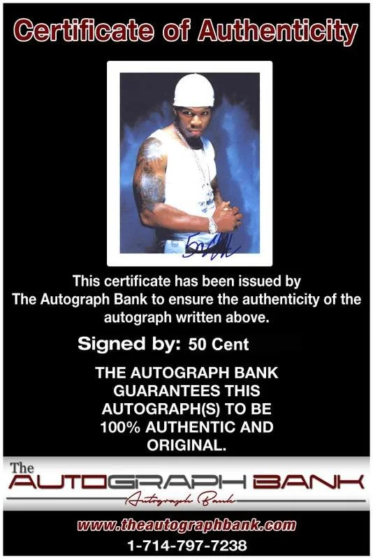 50 Cent — G-Unit 50 Cent authentic signed rap 8x10 photo W/Certificate Autographed (A0019), image 2