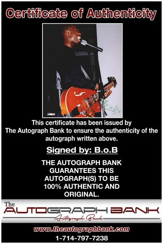 B.o.B — B.O.B authentic signed rap 8x10 photo W/Certificate Autographed (Ao00601), изображение 2