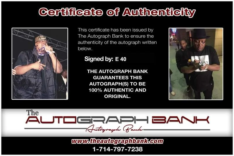 E-40 — The Click E-40 authentic signed rap 8x10 photo W/Certificate Autographed (A0291), image 2