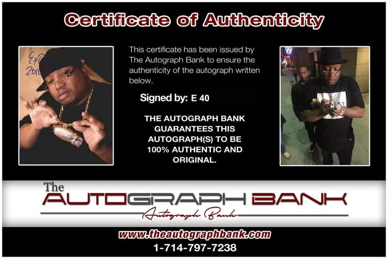 E-40 — The Click E-40 authentic signed rap 8x10 photo W/Certificate Autographed (A0290), image 2