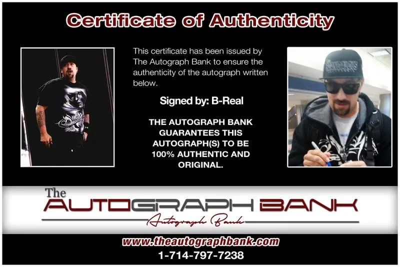 B-Real — Cypress Hill B-Real authentic signed rap 8x10 photo W/Cert Autographed A00565, изображение 2