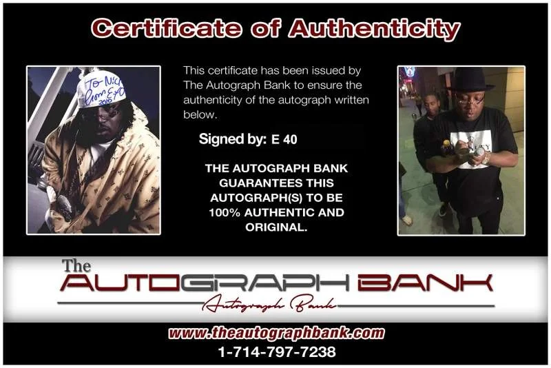 E-40 — The Click E-40 authentic signed rap 8x10 photo W/Certificate Autographed (A0284), image 2