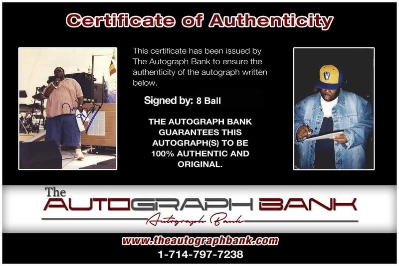 8 Ball — 8 Ball authentic signed rap 8x10 photo W/Certificate Autographed (A0029), image 2