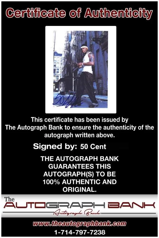 50 Cent — G-Unit 50 Cent authentic signed rap 8x10 photo W/Certificate Autographed (A0012), image 2