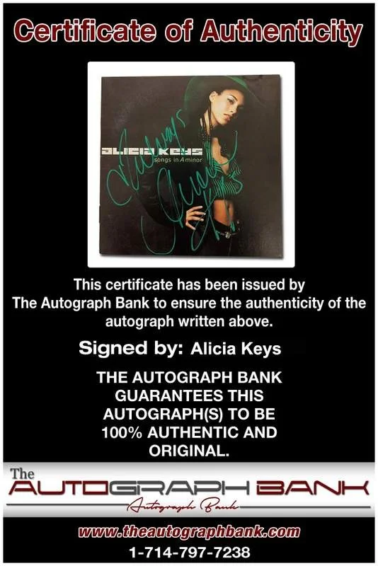 Alicia Keys — Alicia Keys authentic signed Cd Songs in Aminor Booklet /Certificate Autographed, изображение 2