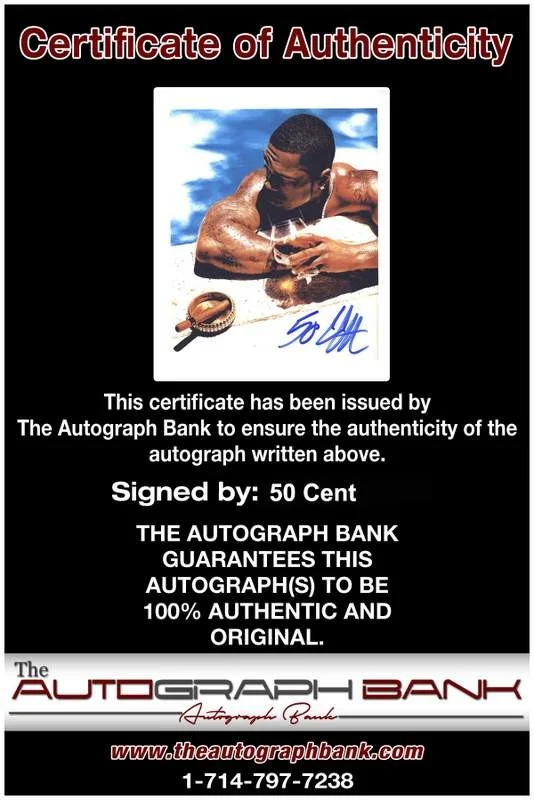50 Cent — G-Unit 50 Cent authentic signed rap 8x10 photo W/Certificate Autographed (A0017), image 2