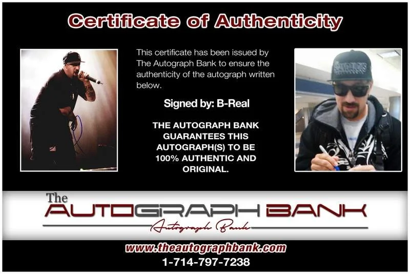 B-Real — Cypress Hill B-Real authentic signed rap 8x10 photo W/Cert Autographed A00561, изображение 2