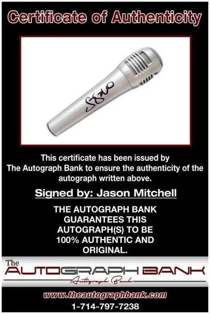 Jason Mitchell — Jason Mitchell signed Straight Out of Compton microphone W/Cert (A2), image 2