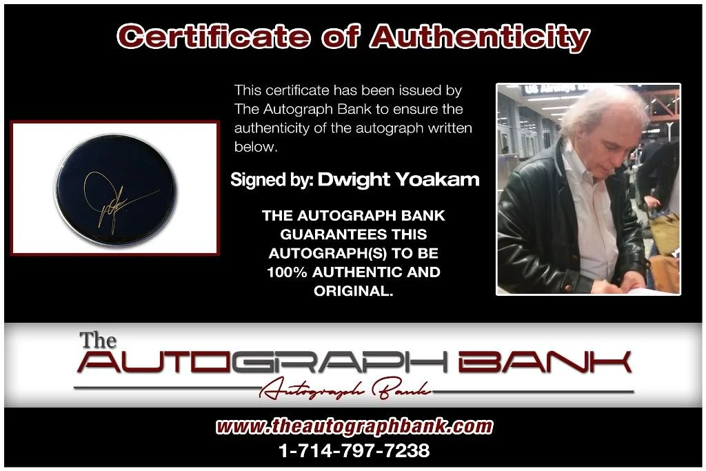 Dwight Yoakam — Dwight Yoakam authentic signed Drumhead W/Certificate Autographed (DH210c), image 2