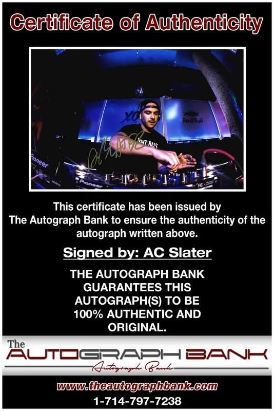 AC Slater — AC Slater authentic signed EDM dj 10X15 photo W/Certificate Autographed (A0002), изображение 2