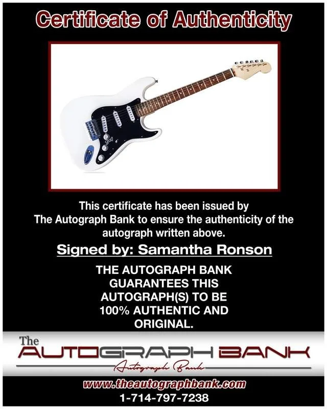 Samantha Ronson — Samantha Ronson authentic signed EDM dj electric guitar W/Cert Autographed A0001, image 2