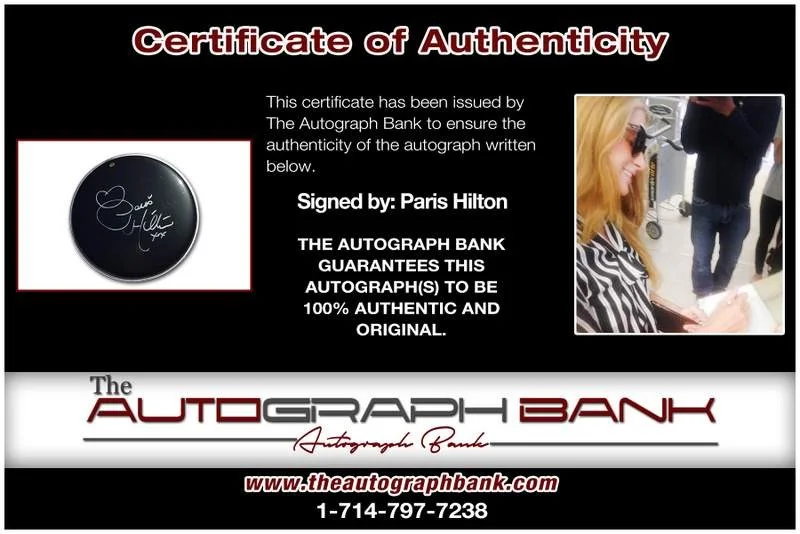 Paris Hilton — Paris Hilton authentic signed EDM dj drumhead W/Certificate Autographed (A0007), image 2