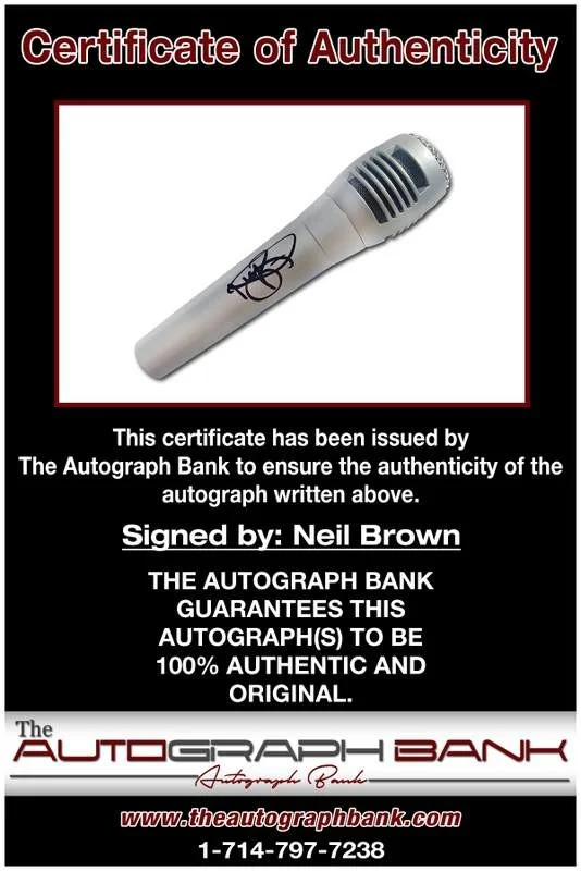 Neil Brown — Neil Brown Jr. authentic signed microphone W/Certificate Autographed (A0001), image 2