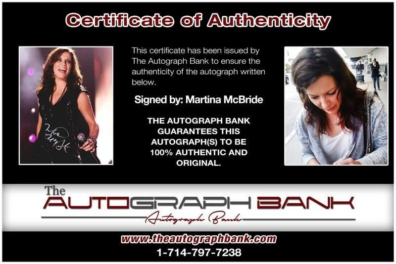 Martina Mcbride — Martina Mcbride authentic signed country 8x10 photo W/Cert Autographed A0006, изображение 2