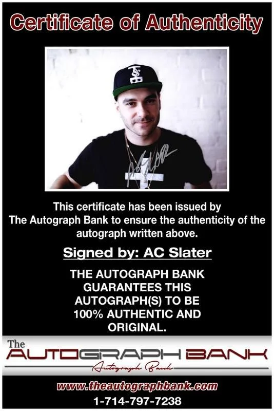 AC Slater — AC Slater authentic signed EDM dj 8x10 photo W/Certificate Autographed (A0011), изображение 2