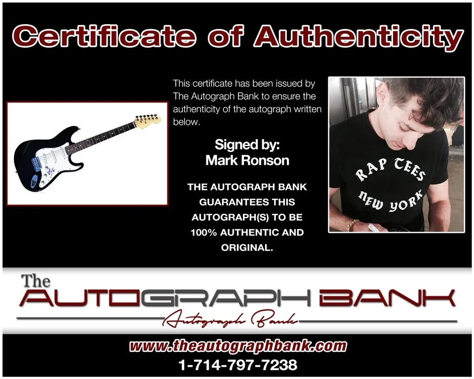 Mark Ronson — Mark Ronson EDM DJ authentic signed guitar W/ Certificate Autographed BG2, image 2