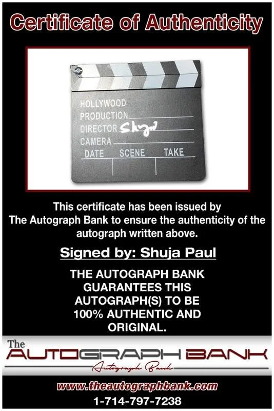 Shuja Paul — Shuja Paul authentic signed celebrity Directors Clapper W/Cert Autographed A0033, image 2