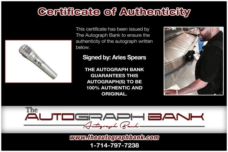 Aries Spears — Aries Spears authentic signed microphone W/Certificate Autographed (A0001), image 2