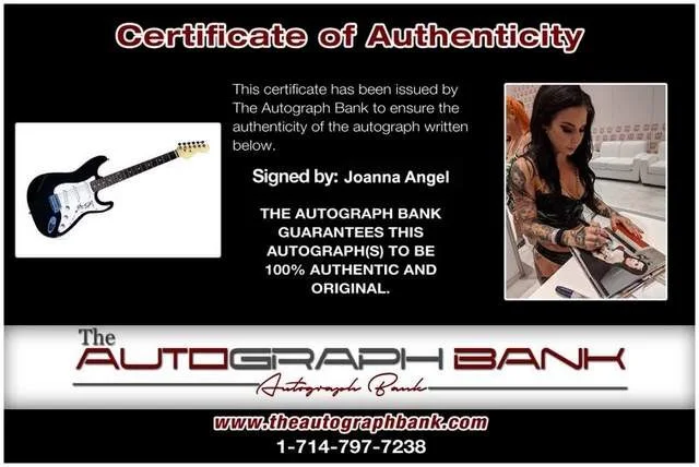 Joanna Angel — Joanna Angel signed adult film star guitar -PROOF- -CERTIFICATE- 4, изображение 2