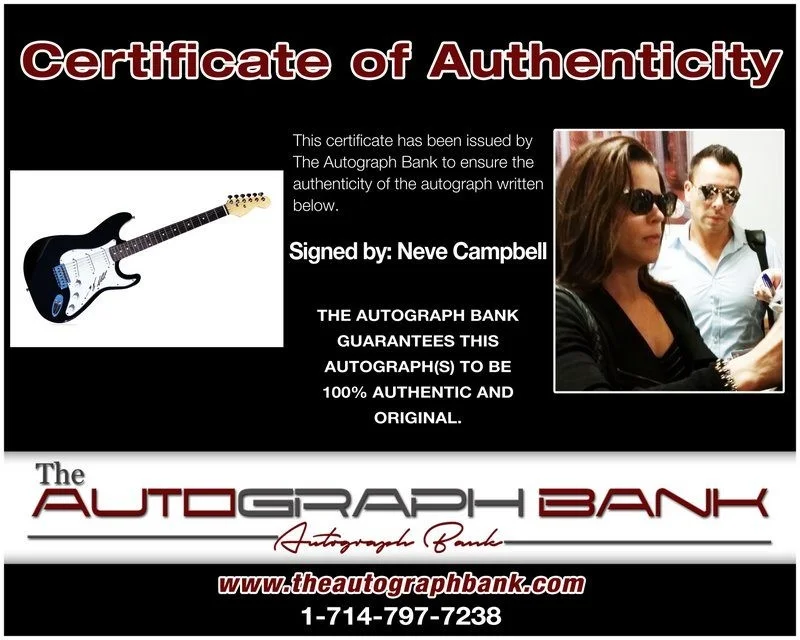 Neve Campbell — Neve Campbell authentic signed celebrity electric guitar W/Cert Autographed A1, image 2