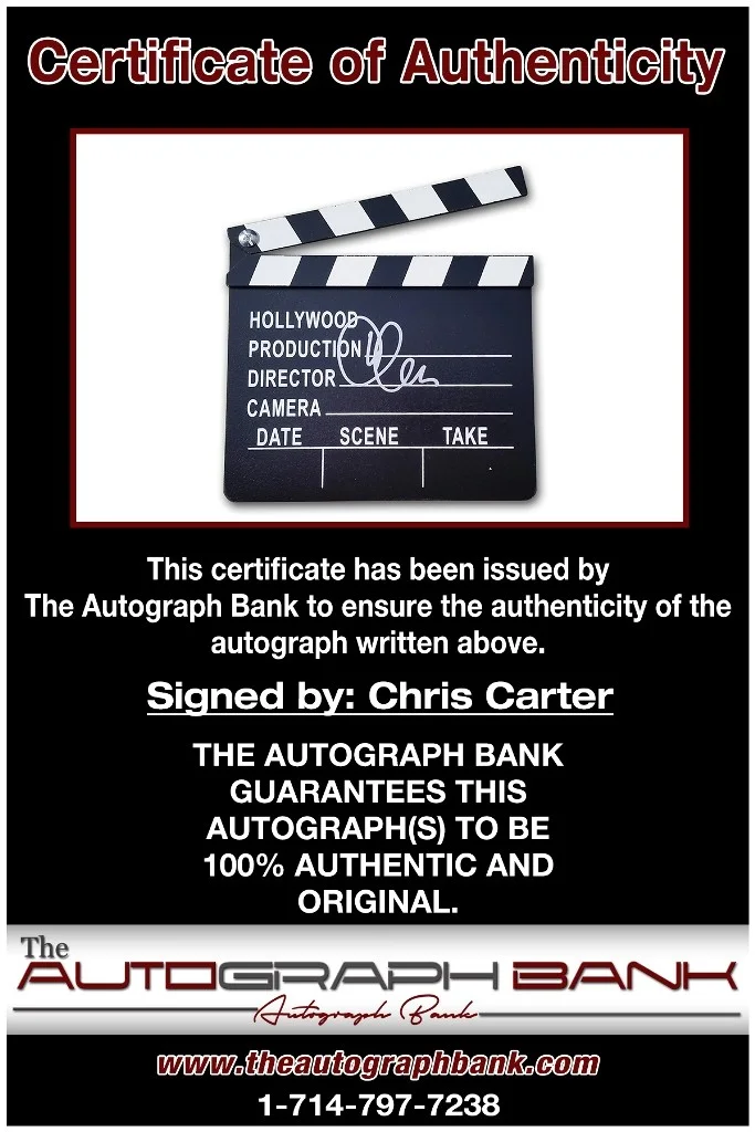Chris Carter — Chris Carter authentic signed celebrity CLAPPER BOARD photo |CERT Autographed b, image 2