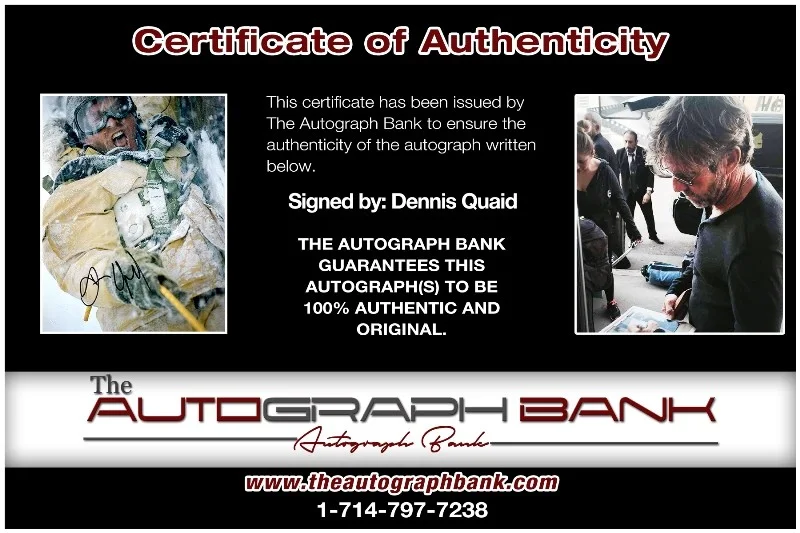 Dennis Quaid — Dennis Quaid authentic signed celebrity 11x14 photo W/Cert Autographed 2616k, изображение 2