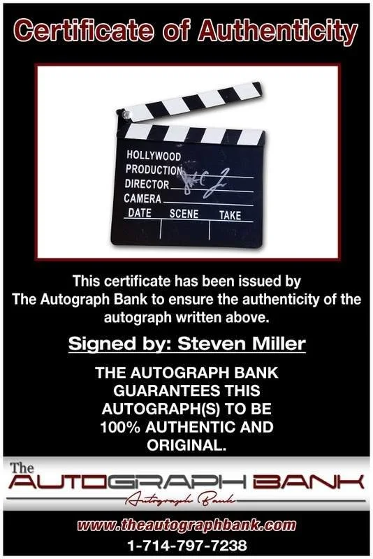 Steven Miller — Steven Miller authentic signed Directors Clapper |CERT Autographed A0027, image 2