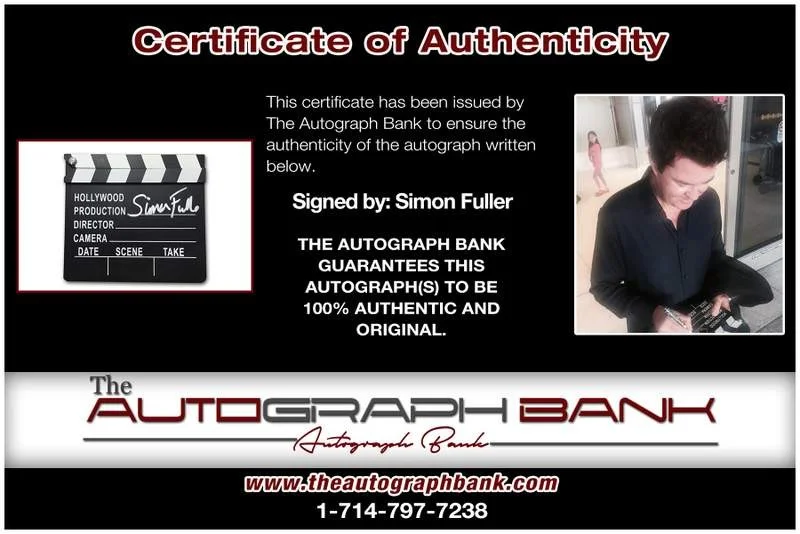 Simon Fuller — Simon Fuller authentic signed celebrity Directors Clapper W/Cert Autographed A1, image 2