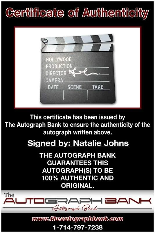 Natalie Johns — Natalie Johns authentic signed Directors Clapper |CERT Autographed A0005, image 2