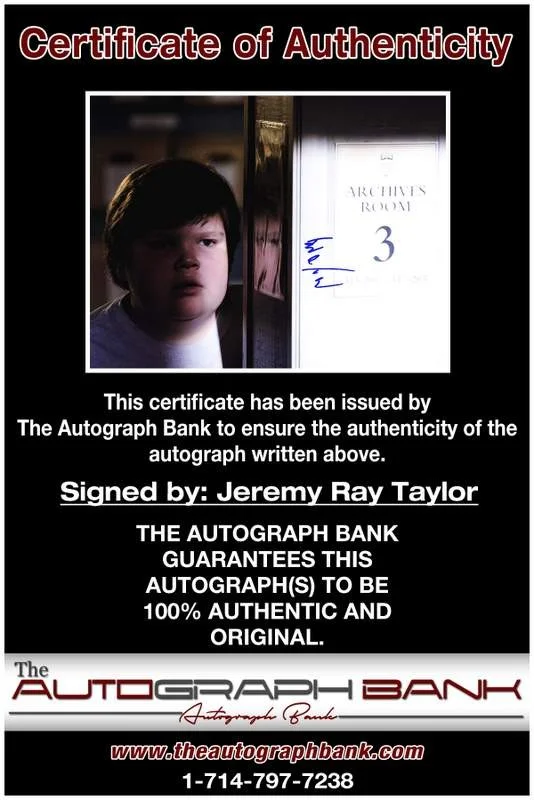 Jeremy Ray Taylor — Jeremy Ray Taylor authentic signed celebrity 11X14 photo |Cert Autographed A0001, изображение 2