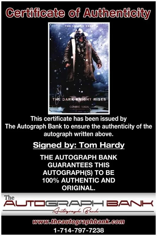 Tom Hardy — Tom Hardy authentic signed celebrity 10x15 photo W/Cert Autographed A0002, изображение 2