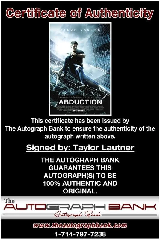 Taylor Lautner — Taylor Lautner authentic signed celebrity 10x15 photo W/Cert Autographed A000124, изображение 2