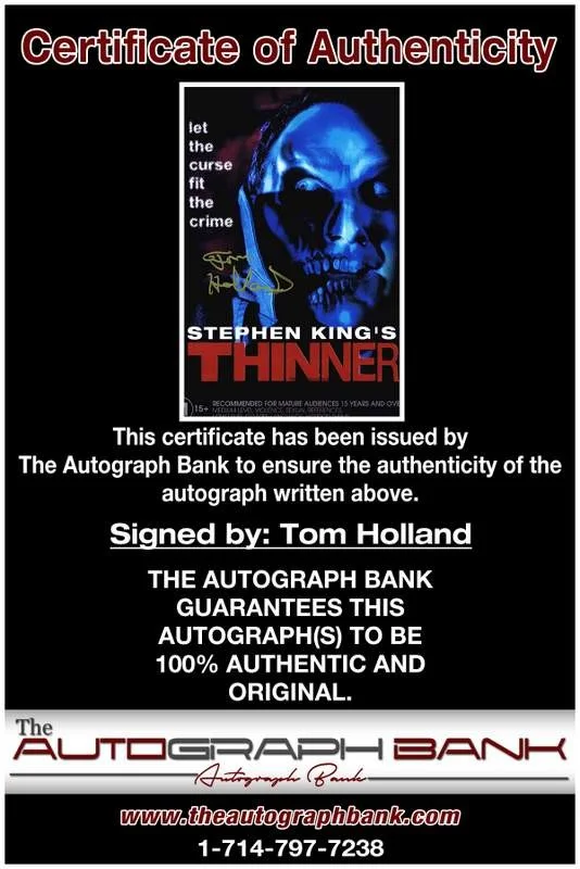 Tom Holland — Tom Holland authentic signed celebrity 10x15 photo W/Cert Autographed A0005, изображение 2