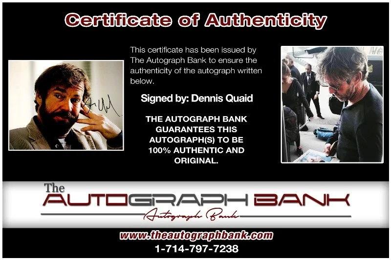 Dennis Quaid — Dennis Quaid authentic signed celebrity 10x15 photo W/Cert Autographed 2616i, изображение 2